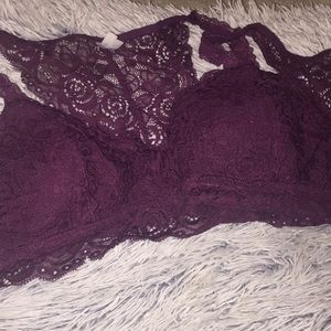 Mudd Intimates & Sleepwear - 2 large maroon lace brackets Mudd Intimates & Sleepwear - 2 large maroon lace brackets